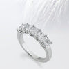 Five Stone Princess Cut Moissanite Diamond Wedding Band