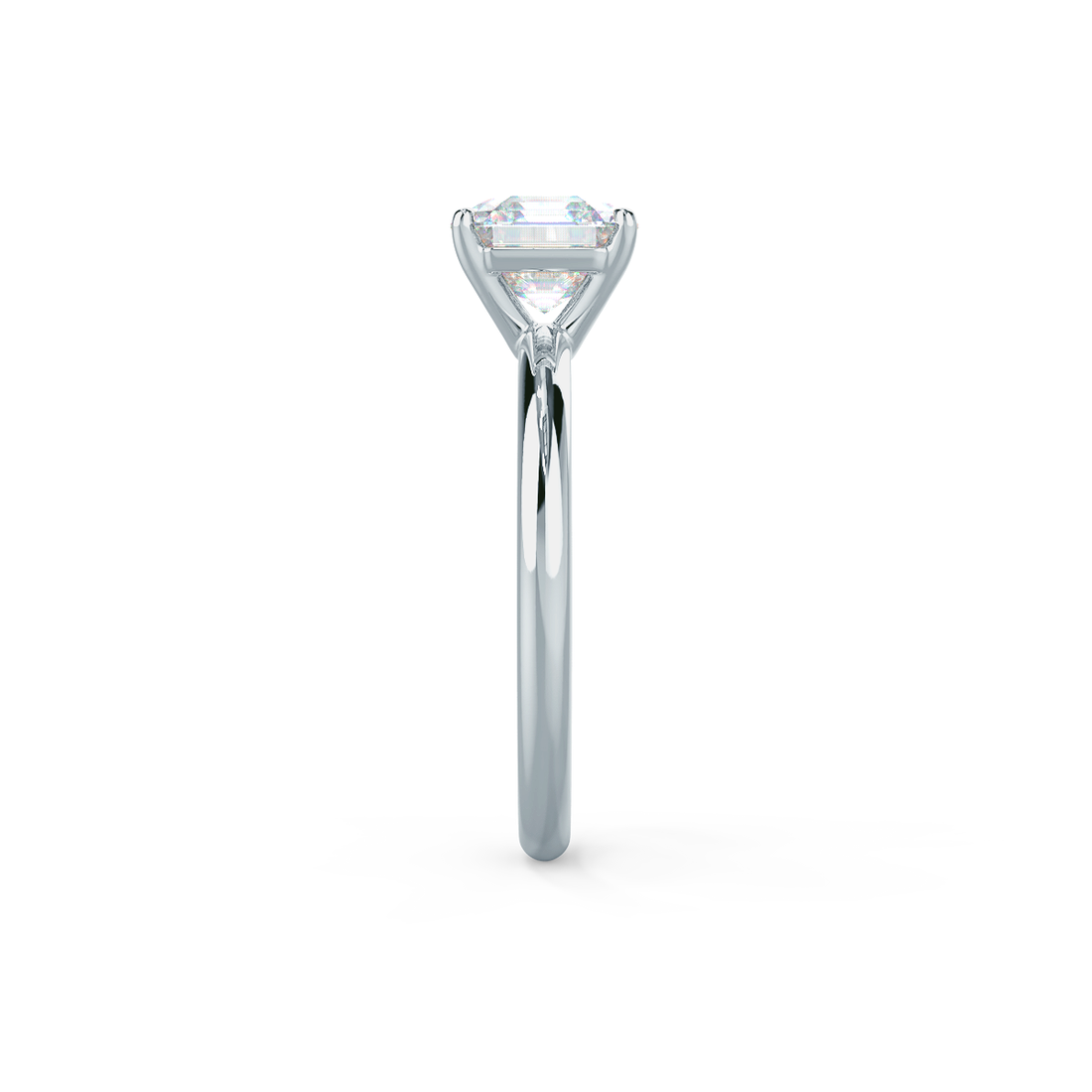 2.0ct Asscher Cut Moissanite Solitaire Engagement Ring