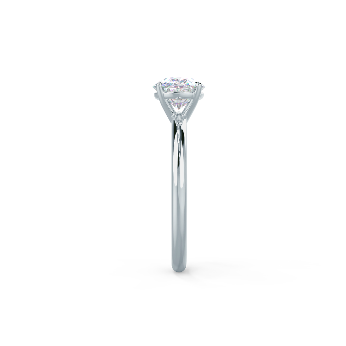 2.0ct East-West Oval Cut Moissanite Solitaire Engagement Ring