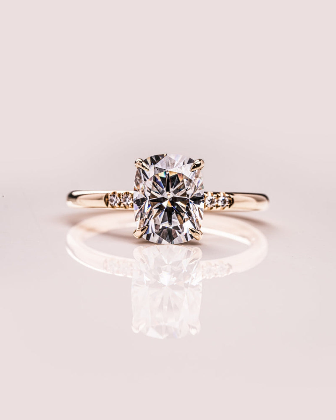 1.15 - 3.15 CT Cushion CVD Diamond Hidden Halo Engagement Ring