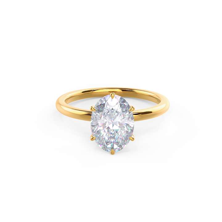 1.50ct Oval Cut Solitaire Style Moissanite Engagement Ring
