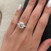 3.0 - 5.0 CT Round CVD Diamond Three Stone Setting  Engagement Ring