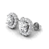 Round Cut Diamond Halo Moissanite Earrings for Her