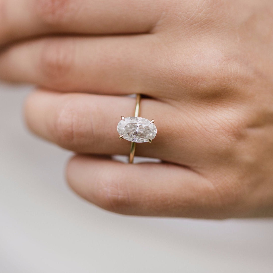 2.80CT Oval Moissanite Solitaire Engagement Ring