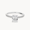 1.50 I 2.50 I 3.50 CT Radiant Cut CVD Diamond Pave Setting Engagement Ring