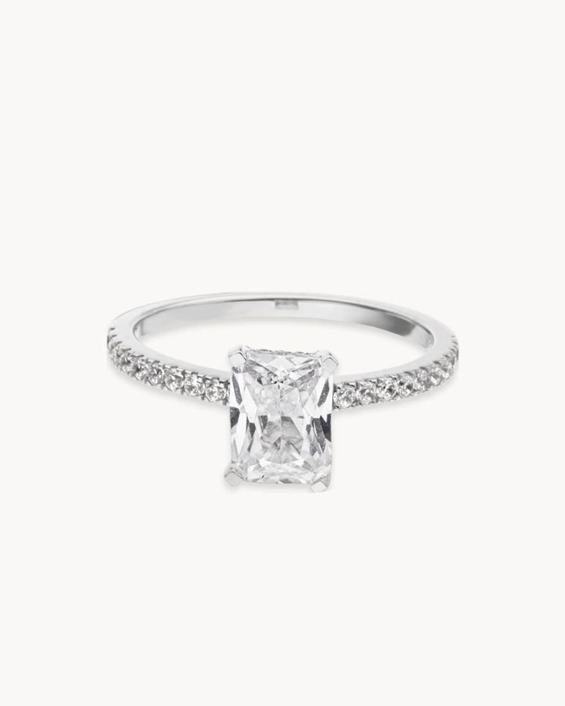 1.50 I 2.50 I 3.50 CT Radiant Cut CVD Diamond Pave Setting Engagement Ring