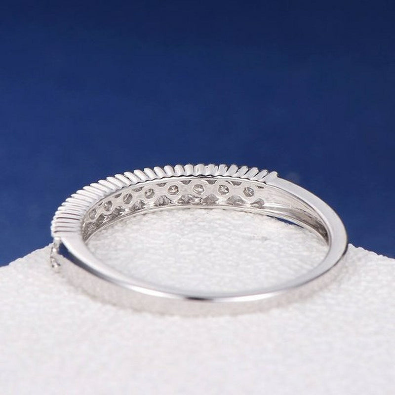 Round Brilliant Cut Channel Set Half Eternity Wedding Band
