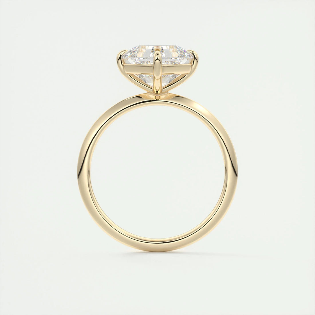 2.0 Ct Asscher Solitaire Moissanite Diamond  Engagement Ring