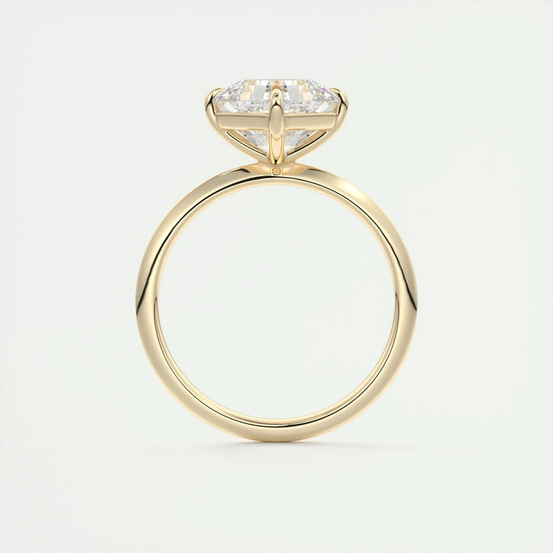 2.0 Ct Asscher Solitaire Moissanite Diamond  Engagement Ring