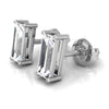 Baguette Cut Moissanite Diamond Stud Earrings for Her