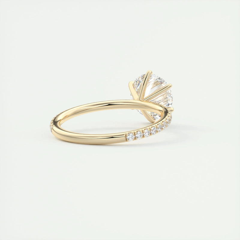 2.0 Ct  Round Cut Pave Moissanite  Diamond Engagement Ring