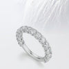 Round Cut Moissanite Scallop Diamond Wedding Band for Women