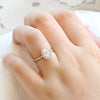 1.0CT Pear Halo Style Pave Setting Moissanite Engagement Ring