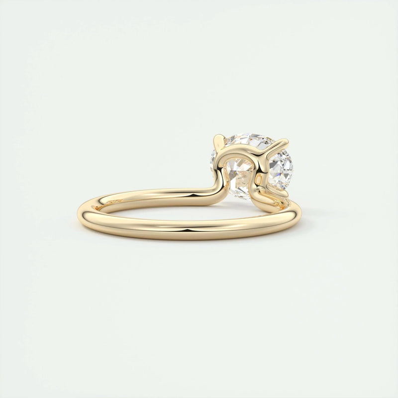 2.0 Ct Oval East West Cantilever Solitaire Moissanite Engagement Ring