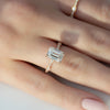 1.0 - 3.0 CT Emerald Cut CVD Diamond Milgrain Setting Engagement Ring