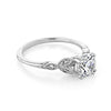 1.0CT Round Cut Cluster Vintage Style Moissanite Engagement Ring