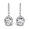 Round Cut Diamond Moissanite Drop Earrings for Her