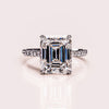 2.0 - 4.50 CT Emerald  CVD Diamond Pave Setting Engagement Ring
