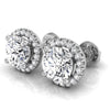 Round Cut Diamond Halo Moissanite Earrings for Women