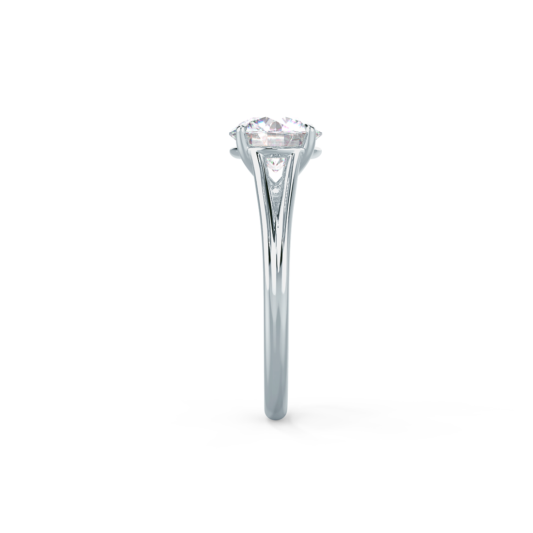 1.50ct Round Moissanite Solitaire Split Shank Style Engagement Ring