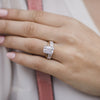 3.50CT Emerald Cut Moissanite Solitaire Hidden Halo Engagement Ring