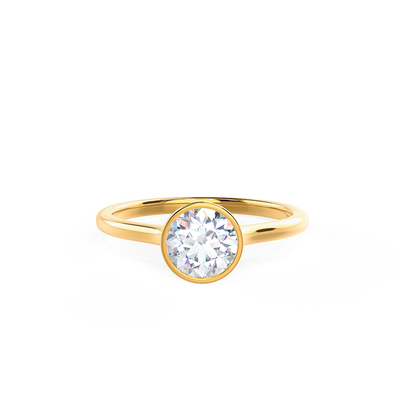 1.5ct Round Cut Moissanite Bezel Solitaire Engagement Ring