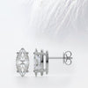 Marquise Cut Moissanite Diamond Stud Earrings in 14K White Gold