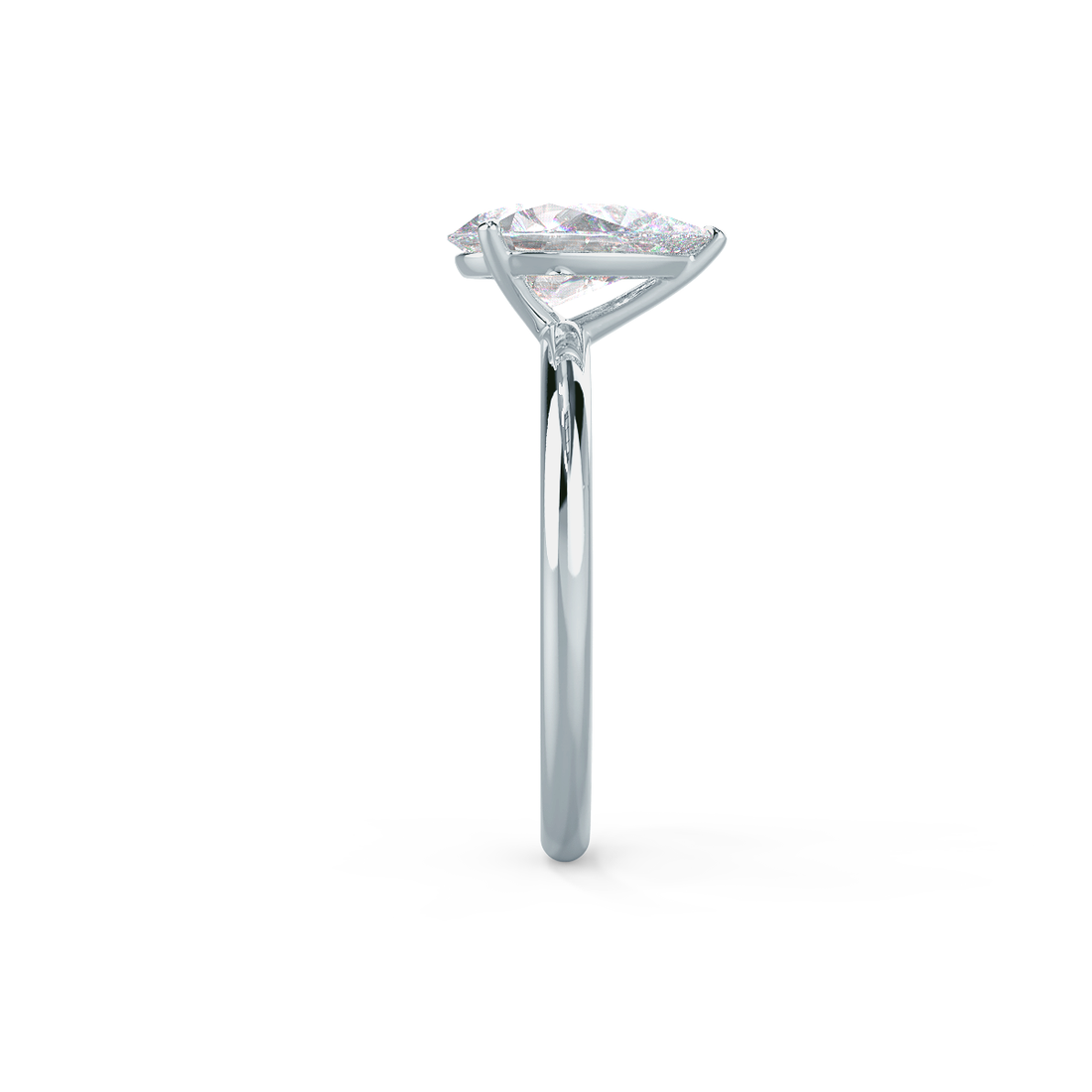 2.0ct Pear Cut Moissanite Solitaire Engagement Ring