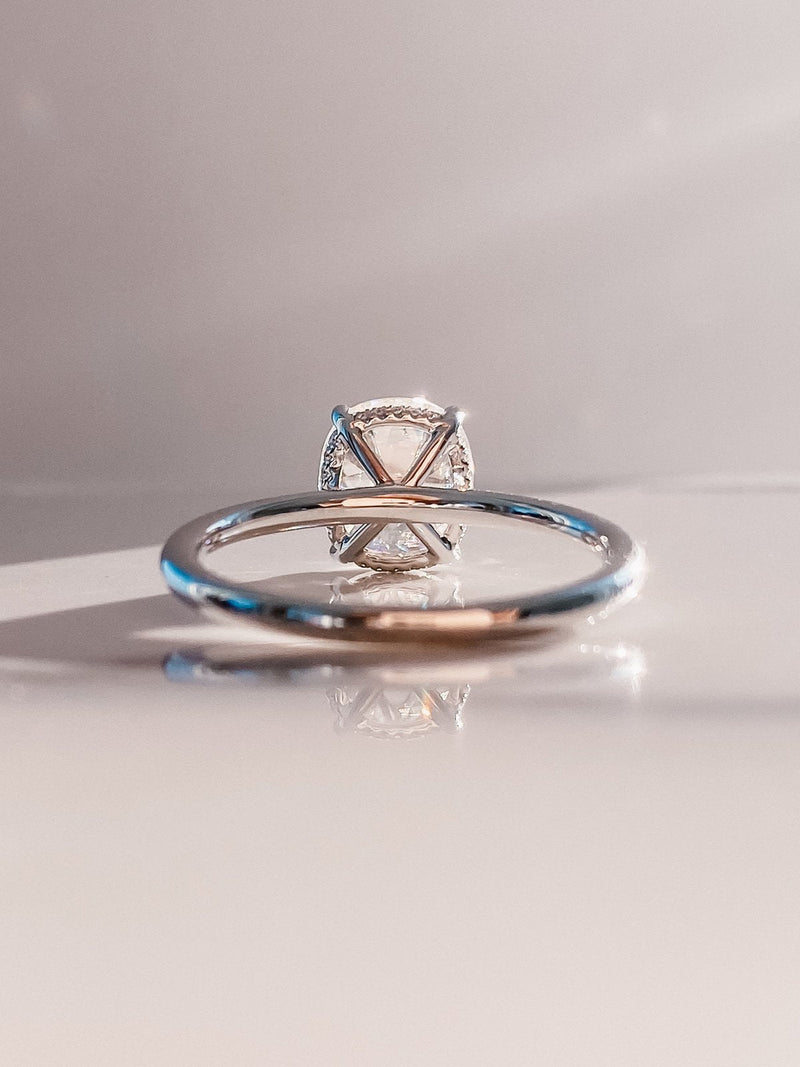 1.50CT Elongated Cushion Cut Moissanite Solitaire Engagement Ring