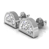 Half Moon Cut Stud Moissanite Diamond Earrings for Her
