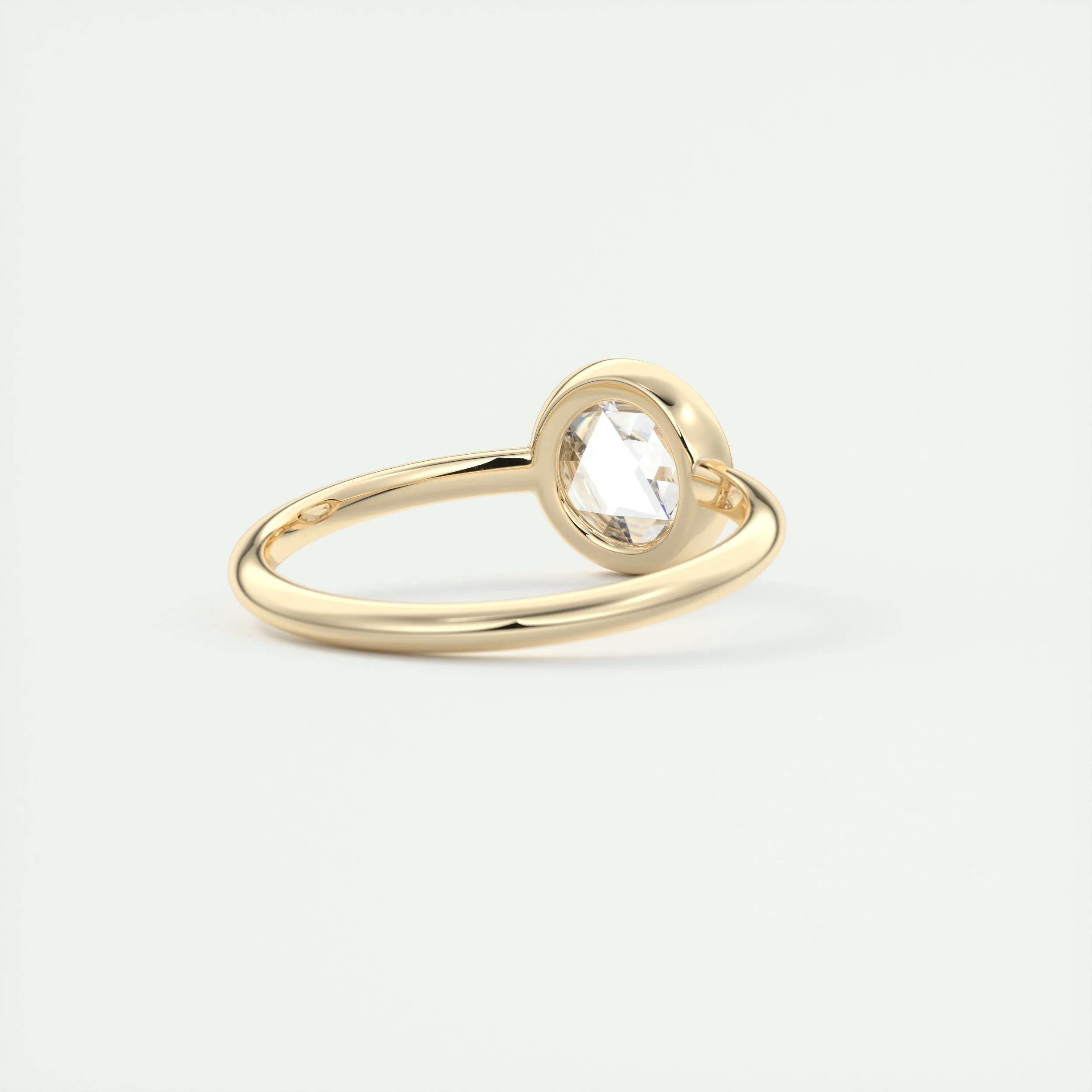 1.8 Ct Rose Cut Round Solitaire Full Bezel Moissanite Diamond  Engagement Ring