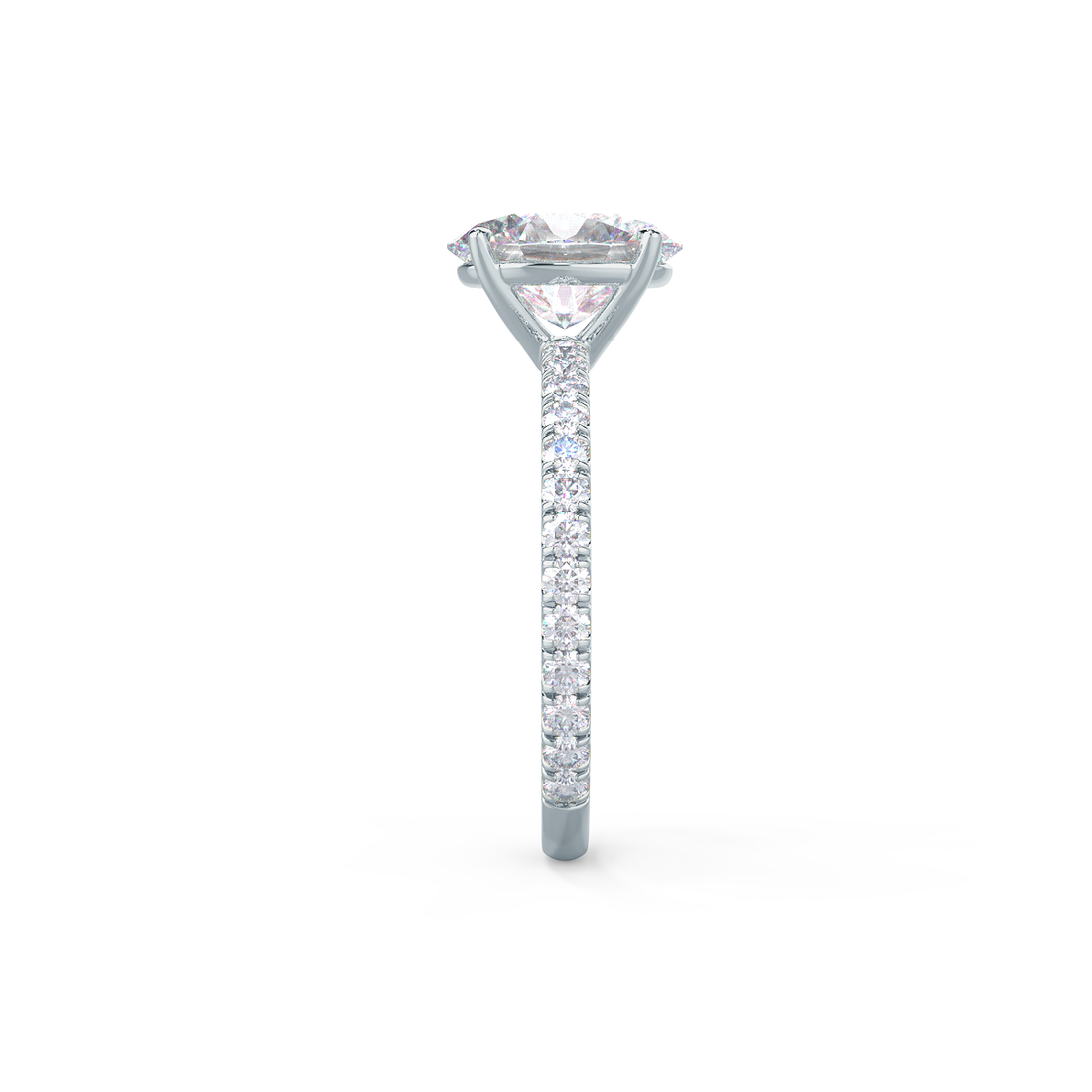 2.25CT Oval Moissanite Solitaire Pave Setting Engagement Ring