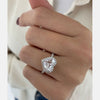 2.0ct Heart Shape Moissanite Halo Engagement Ring