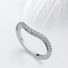 Round Cut Moissanite Curved Diamond Wedding Band for Women