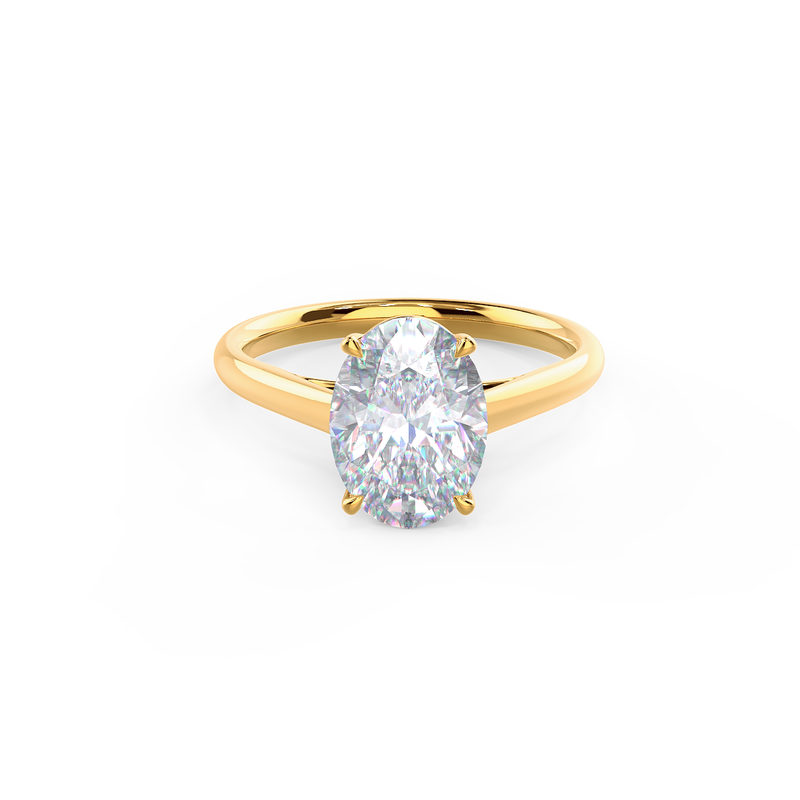 1.75ct Oval Cut Moissanite Solitaire 14K Gold Engagement Ring