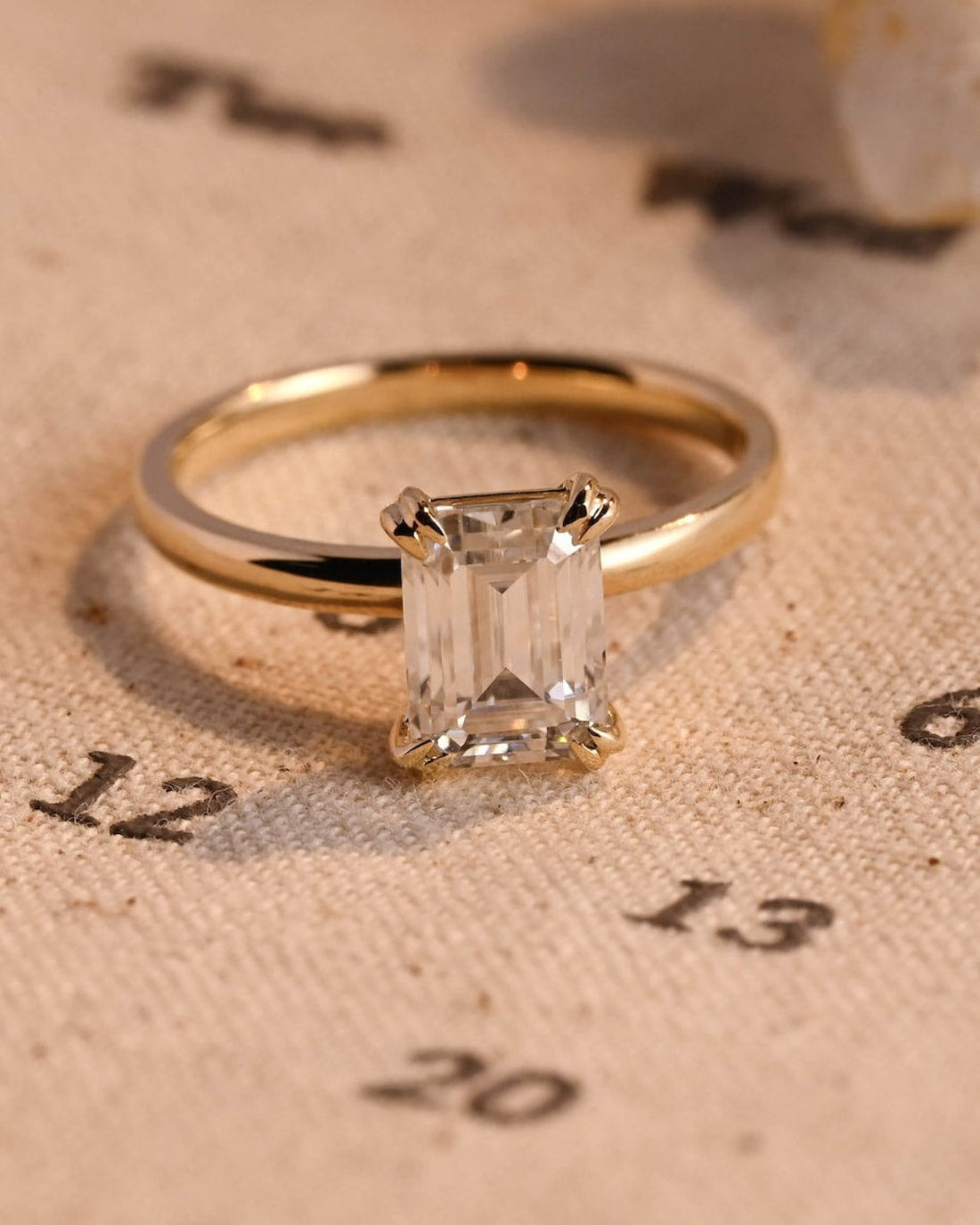 1.0-3.0 CT Emerald CVD Diamond Solitaire Engagement Ring