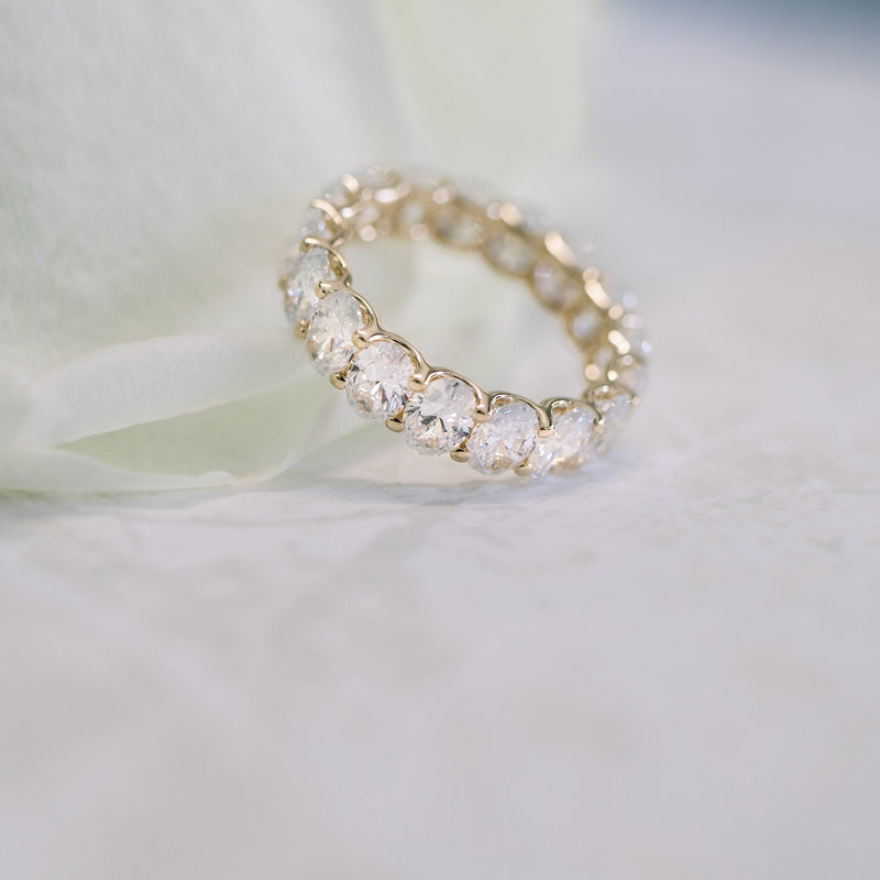 Oval Cut Moissanite Full Eternity Wedding Band