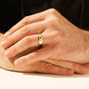 6.0mm Grooved Block Men's Gold Wedding Band