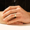 6.0mm Brushed Drop Beveled Flush Set Lab Grown Diamond Men's Wedding Band