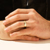 6.0mm Beveled Edge, Grooved & Flush Set Men's Diamond Wedding Band