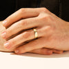 6.0mm Diagonal Lined Men's Gold Wedding Band