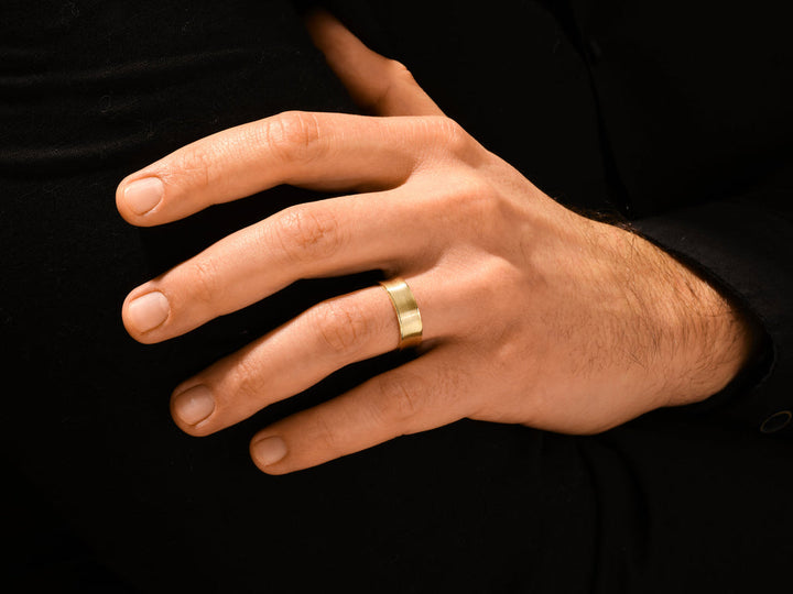 7.0mm Matte Brushed Concave Wedding Band Anniversary Gift For Him