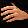 6.0mm Basic Carved Matte Brushed Men's Gold Wedding Band