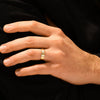 6.0mm Brushed Drop Beveled Flush Set Lab Grown Diamond Men's Wedding Band