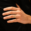 6.0mm Diagonal Lined Men's Gold Wedding Band