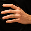 6.0mm Beveled Edge, Grooved & Flush Set Men's Diamond Wedding Band