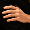 6.0mm Mid-Beveled & Matte Brushed Milgrain Men's Gold Wedding Band