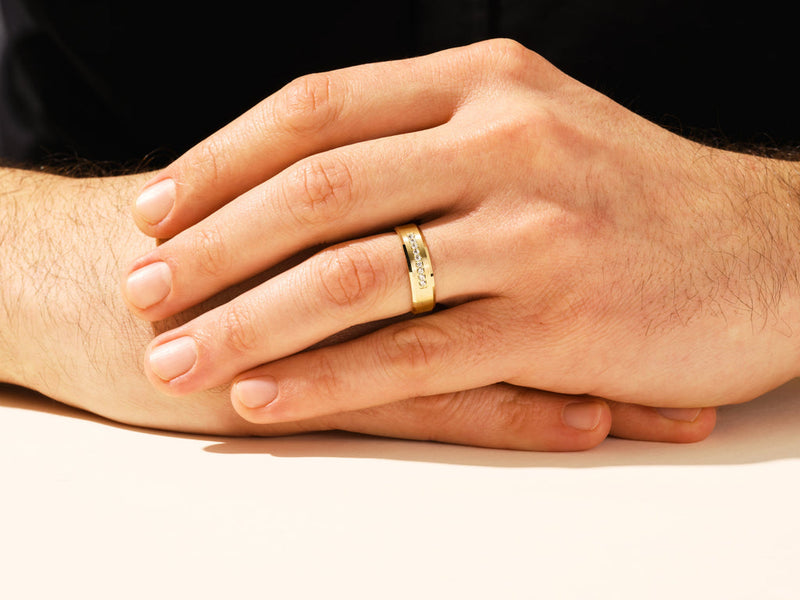 0.14CT Round Cut Nine-Stone Lab Grown Diamond Men's Wedding Band