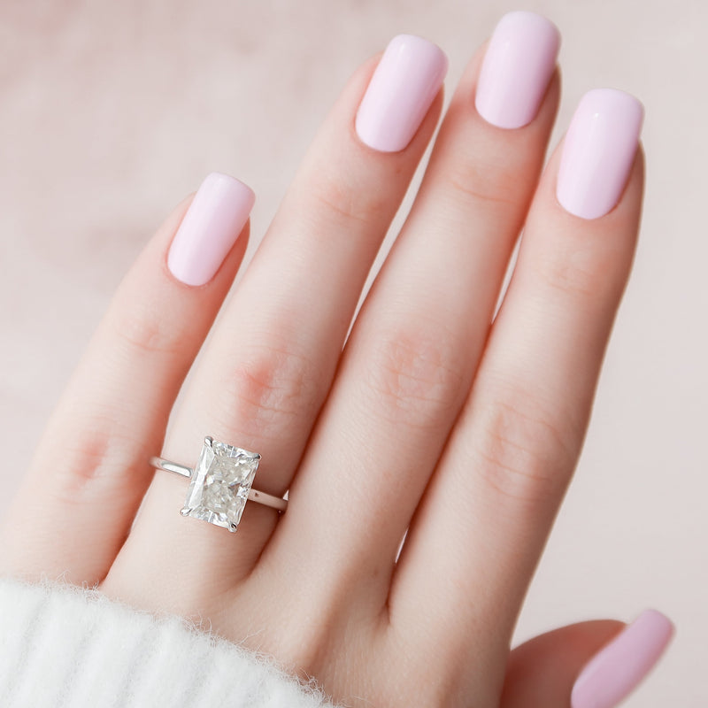 2.0 - 4.0  CT Radiant Cut CVD Diamond Hidden Halo Engagement Ring