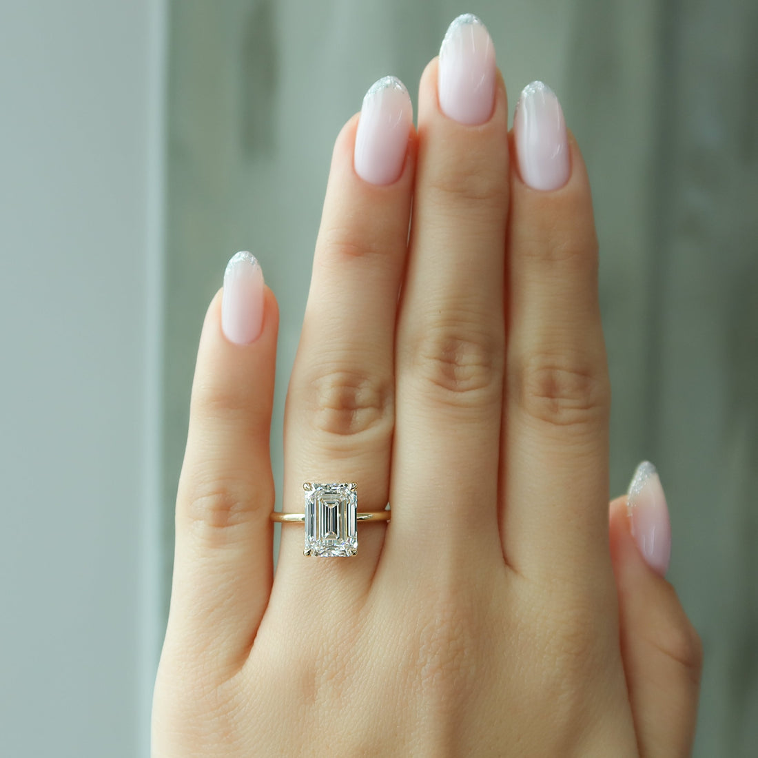 2.0 - 4.0 CT Emerald Cut CVD Diamond Hidden Halo Engagement Ring